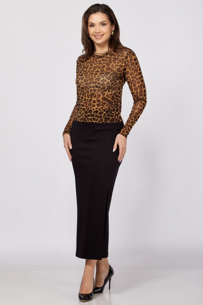 Джемпер LadyThreeStars 2419 леопардовый - фото 11