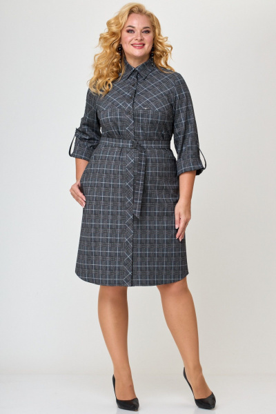 Платье LadyThreeStars 2472 клетка_с_горчичным - фото 11