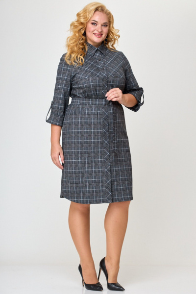 Платье LadyThreeStars 2472 клетка_с_горчичным - фото 10