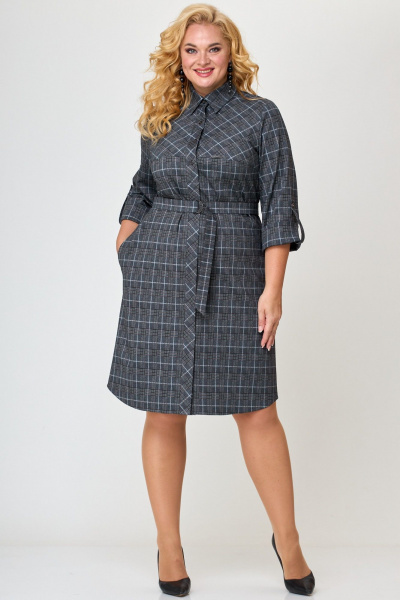 Платье LadyThreeStars 2472 клетка_с_горчичным - фото 9