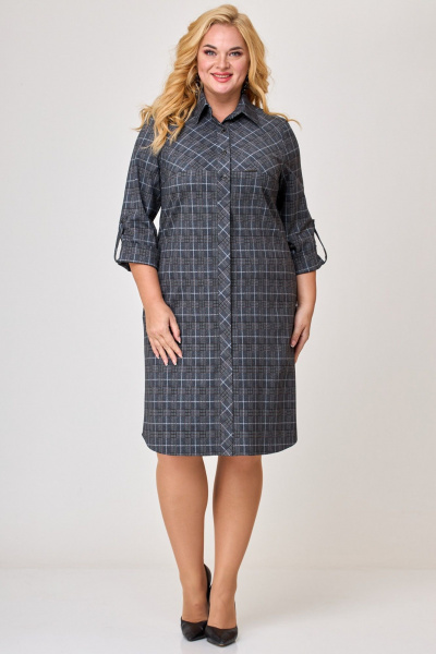 Платье LadyThreeStars 2472 клетка_с_горчичным - фото 4