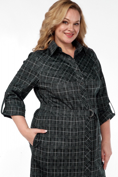 Платье LadyThreeStars 2473 клетка_с_изумрудным - фото 9