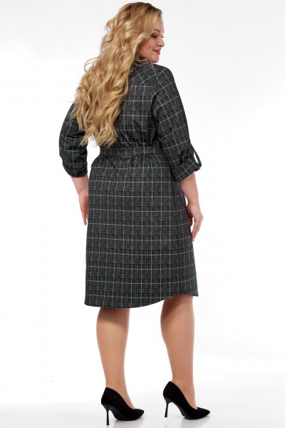 Платье LadyThreeStars 2473 клетка_с_изумрудным - фото 3