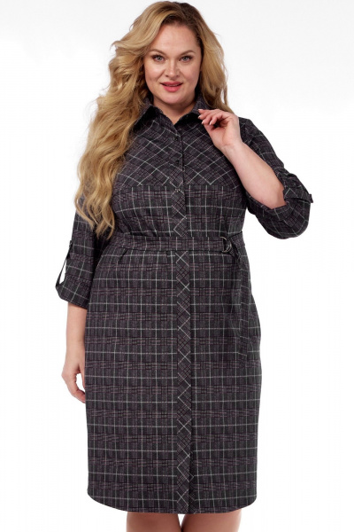 Платье LadyThreeStars 2474 клетка_с_малиновым - фото 8