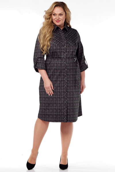 Платье LadyThreeStars 2474 клетка_с_малиновым - фото 7