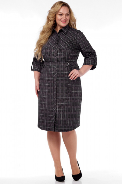 Платье LadyThreeStars 2474 клетка_с_малиновым - фото 6