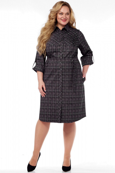 Платье LadyThreeStars 2474 клетка_с_малиновым - фото 5