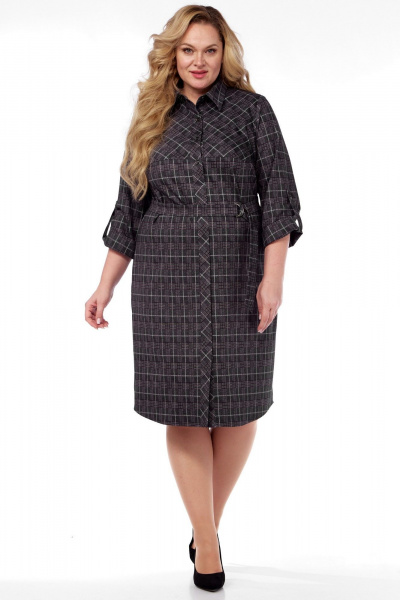 Платье LadyThreeStars 2474 клетка_с_малиновым - фото 2