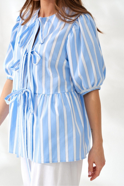 Блуза ELLETTO 3827 полоска_молочно-голубой - фото 7