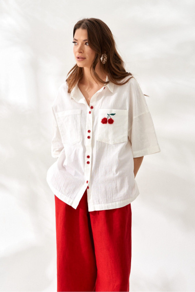 Блуза ELLETTO 3831 белый - фото 3