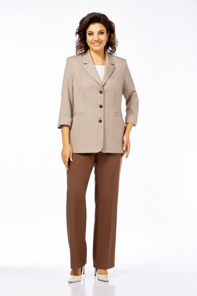 Брюки, жакет Ольга Стиль С-918 коричневый - фото 9