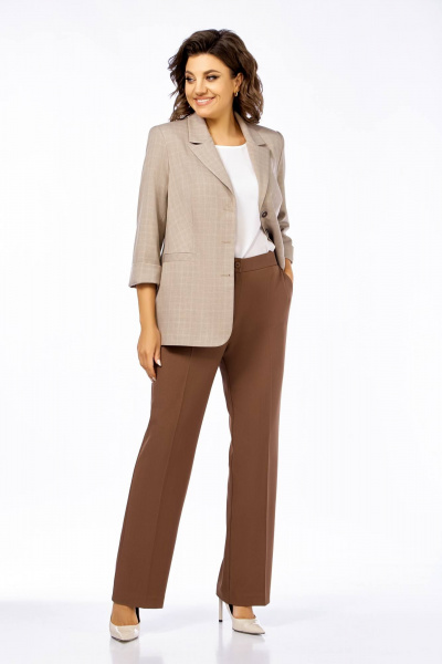 Брюки, жакет Ольга Стиль С-918 коричневый - фото 6