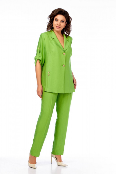 Брюки, жакет Ольга Стиль С-852 зелень - фото 7