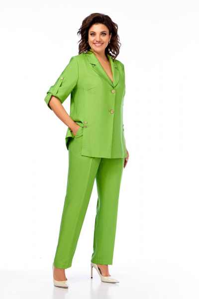 Брюки, жакет Ольга Стиль С-852 зелень - фото 6