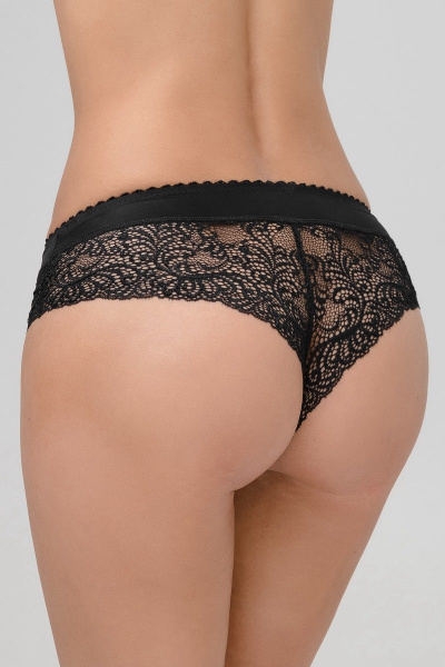 Черные брифы из кружевного полотна с вышивкой Milady 317 3.8 - фото 2