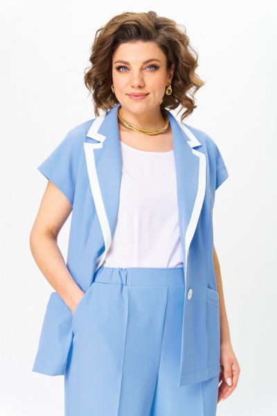 Брюки, жакет ANASTASIA MAK 1257 голубой - фото 6