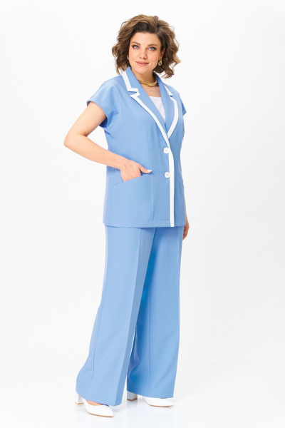 Брюки, жакет ANASTASIA MAK 1257 голубой - фото 2
