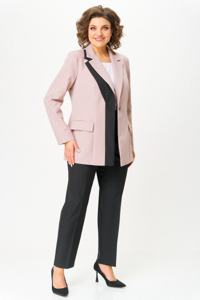 Брюки, жакет ANASTASIA MAK 1244 бежевый+черный - фото 3