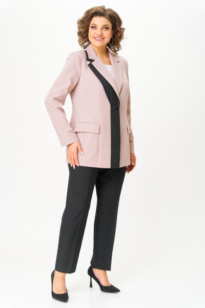 Брюки, жакет ANASTASIA MAK 1244 бежевый+черный - фото 2