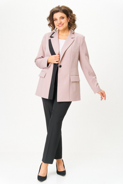 Брюки, жакет ANASTASIA MAK 1244 бежевый+черный - фото 1