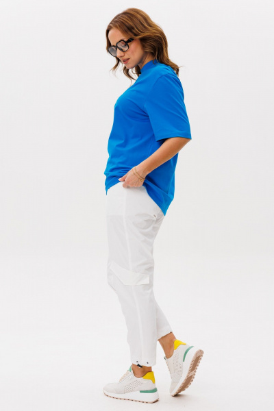 Брюки, футболка Michel chic 1419 лазурь,белый - фото 4