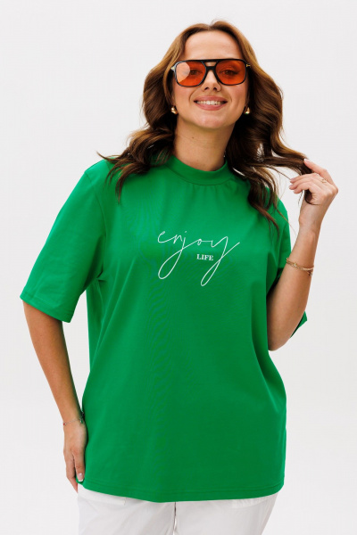 Брюки, футболка Michel chic 1419 зеленый,белый - фото 7