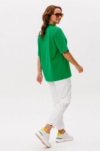 Брюки, футболка Michel chic 1419 зеленый,белый - фото 5