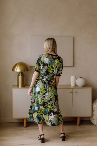 Платье КАЛИНКА ВВ-3074-Л24 черно-зеленый - фото 3