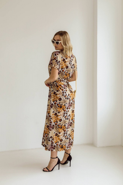 Платье КАЛИНКА ВВ-3113-Л24 серо-коричневый - фото 6