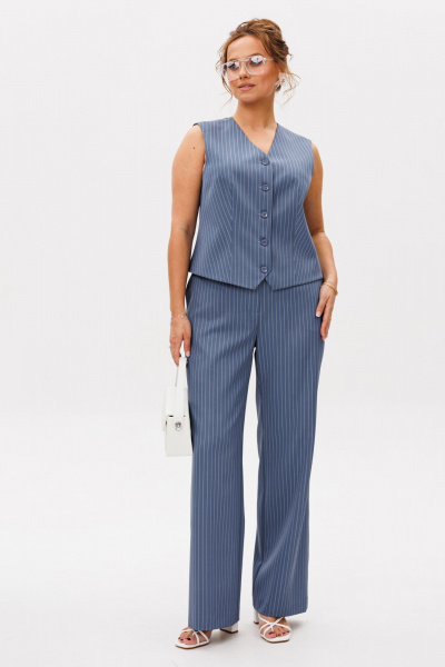 Брюки, жилет Mubliz 263 синий - фото 11