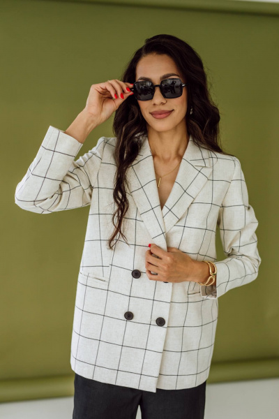 Жакет КАЛИНКА ВК-3484А-Л24 натурально-черная клетка - фото 6