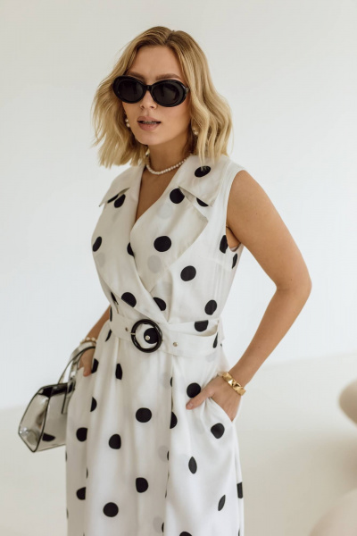 Платье КАЛИНКА ВЛ-3716-Л24 бело-черный - фото 8