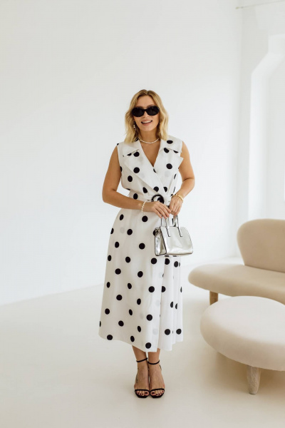 Платье КАЛИНКА ВЛ-3716-Л24 бело-черный - фото 6