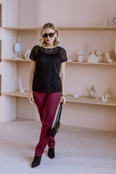 Брюки КАЛИНКА ВП-3820А-О23 бордовый - фото 4