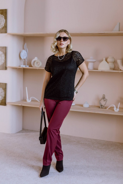 Брюки КАЛИНКА ВП-3820А-О23 бордовый - фото 1