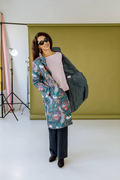 Пальто КАЛИНКА ВС-4078-В24 серо-зеленый - фото 8