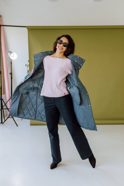 Пальто КАЛИНКА ВС-4078-В24 серо-зеленый - фото 7