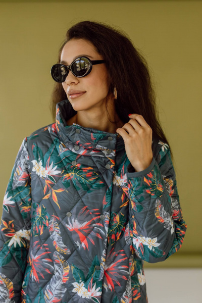 Пальто КАЛИНКА ВС-4078-В24 серо-зеленый - фото 3