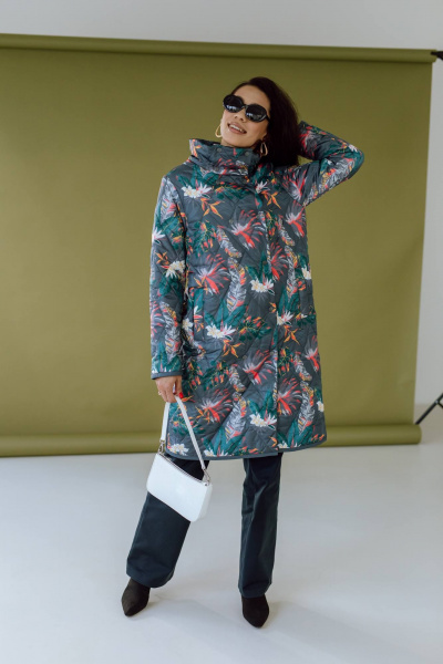 Пальто КАЛИНКА ВС-4078-В24 серо-зеленый - фото 2