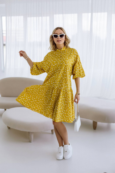 Платье КАЛИНКА ВХ-3662-Л24 желтый - фото 2