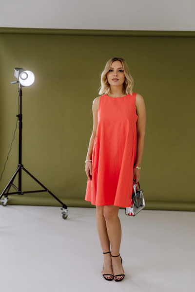 Платье КАЛИНКА КХ-7999-Л24 коралловый - фото 2