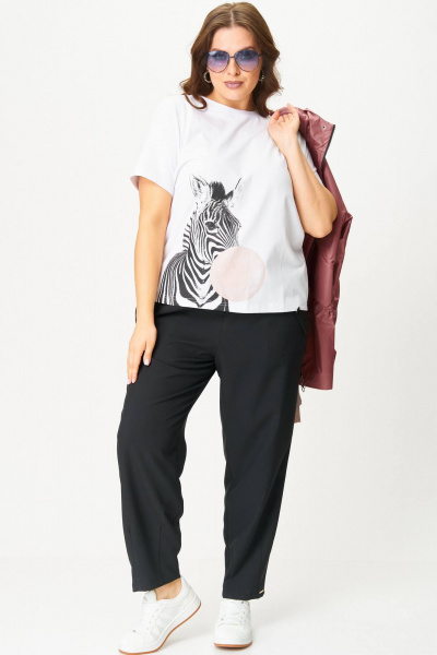 Майка SOVA 11283 белый+розовый - фото 3