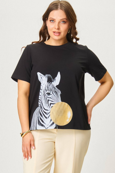 Майка SOVA 11283 черный+золото - фото 4