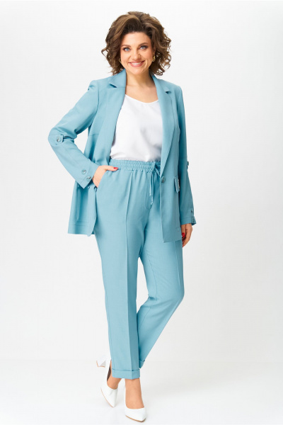 Брюки, жакет, топ Bonna Image 987/2 голубой - фото 15