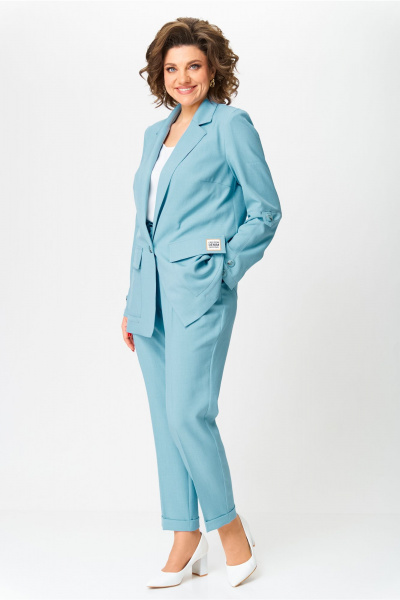 Брюки, жакет, топ Bonna Image 987/2 голубой - фото 14