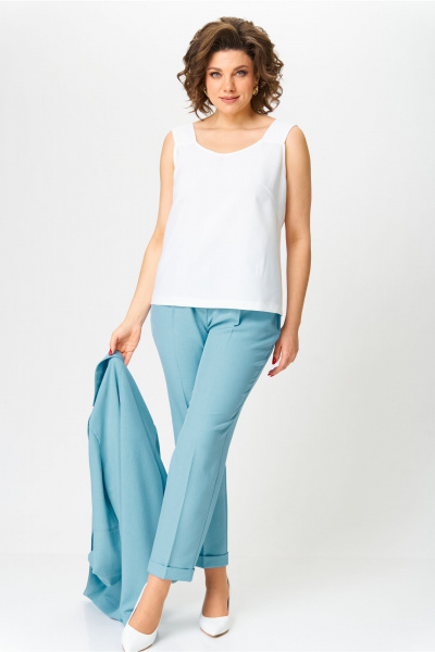 Брюки, жакет, топ Bonna Image 987/2 голубой - фото 11