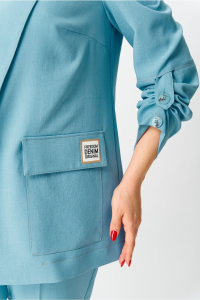 Брюки, жакет, топ Bonna Image 987/2 голубой - фото 9