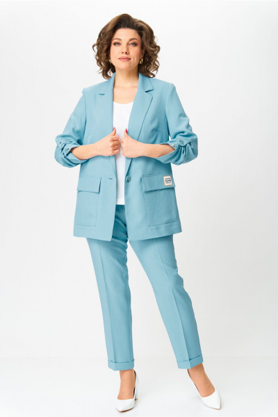 Брюки, жакет, топ Bonna Image 987/2 голубой - фото 7
