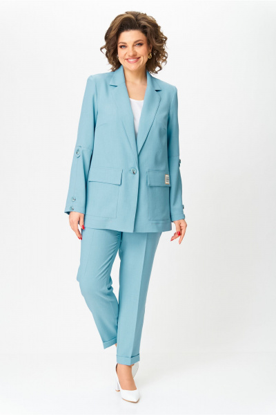 Брюки, жакет, топ Bonna Image 987/2 голубой - фото 6