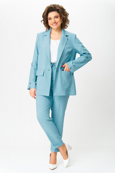 Брюки, жакет, топ Bonna Image 987/2 голубой - фото 1